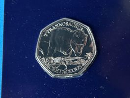 50 Pence - Charles III (Tyrannosaurus) 2024 UNC Coin Card
