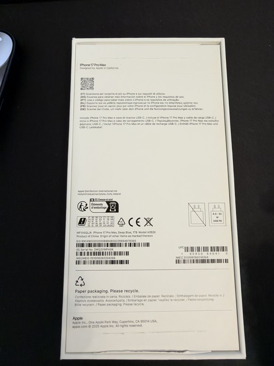 Apple Portables: iPhone 17 pro Max 1TB deep bleu – Neuf (Voir description) à Givisiez par sam-1994 1