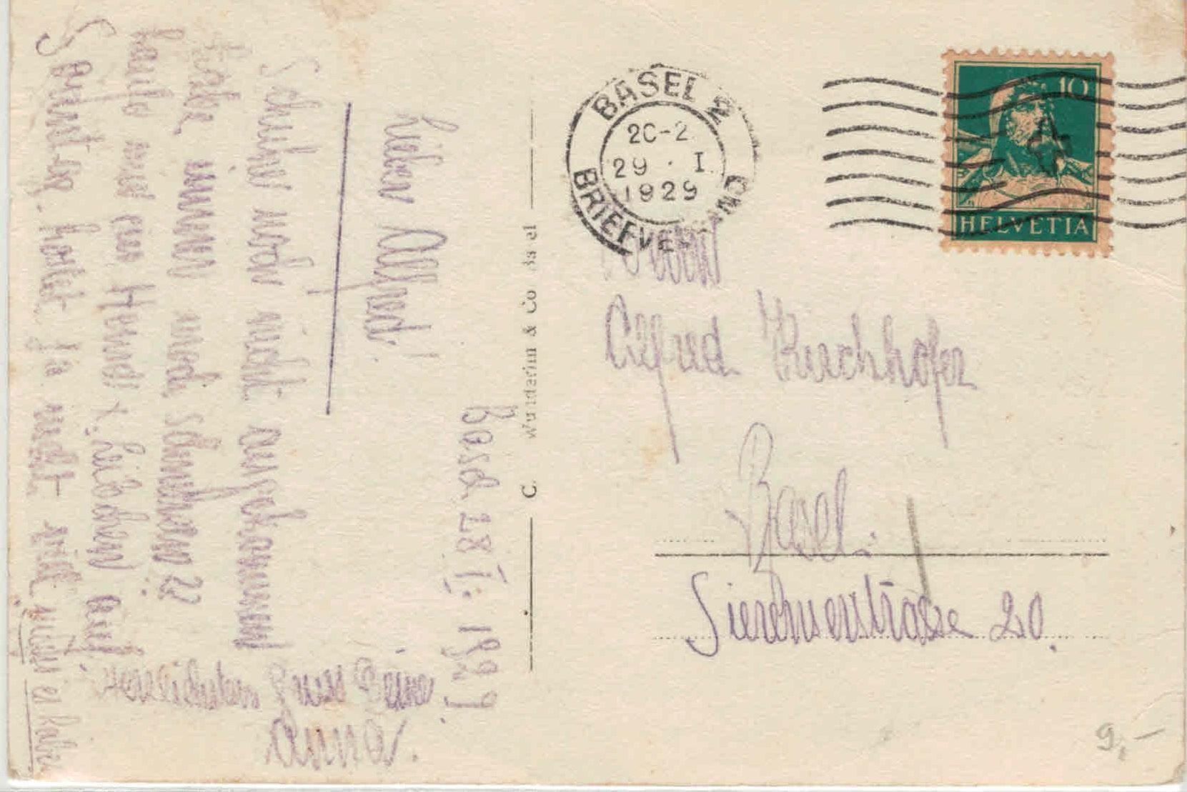 Cartoline postali: BL 33 Brüglingen Erholungsheim 1929 – Usato da Fribourg venduto da philafri 1