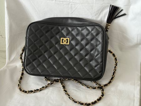 Vintage Schultertasche "Camera Bag"-Stil, schwarz
