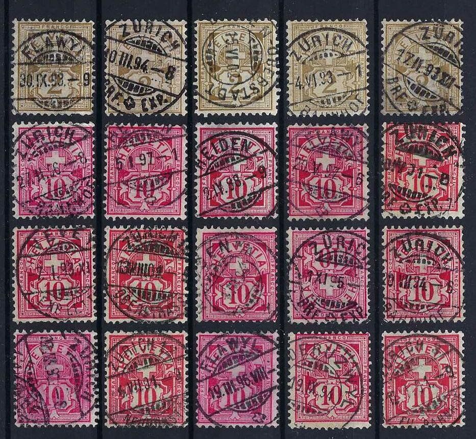 Tutti i francobolli: LUXUS Vollstempel Lot Ziffermuster – Usato da Hitzkirch venduto da walti1959