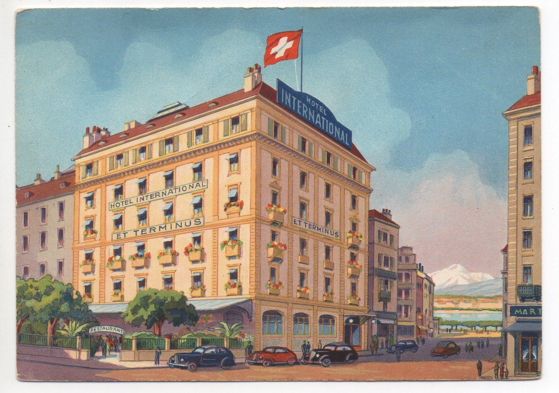 Cartoline postali: Litho GENÈVE Hotel International & Terminus – Nuovo (secondo la descrizione) da Jona venduto da philajona