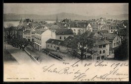 AK Nyon, Vue générale de la ville et du lac