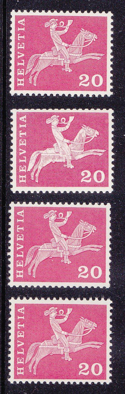 Tutti i francobolli: 1960 RM  Abarten  4 verschiedene Plattenfehler ** Postfrisch – Nuovo (secondo la descrizione) da Adliswil venduto da Aenti