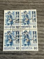 Schweiz Briefmarke Helvetia 80, Bern, 9.9.86, Viererblock