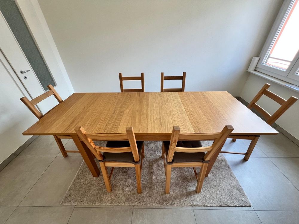 Vintge IKEA. Solid Extendable Dining Table with 6 Chairs, Gr (Gebraucht ...