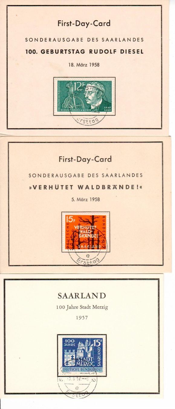 Tous les timbres: 8 x Saarland – D'occasion à Wolhusen par Curver9 1
