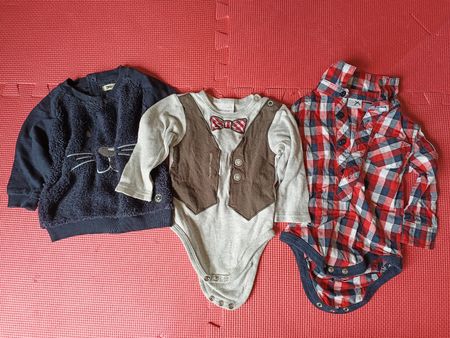 Baby Pulli und 2x Langarm Bodys Gr 62/68 Elegant Set