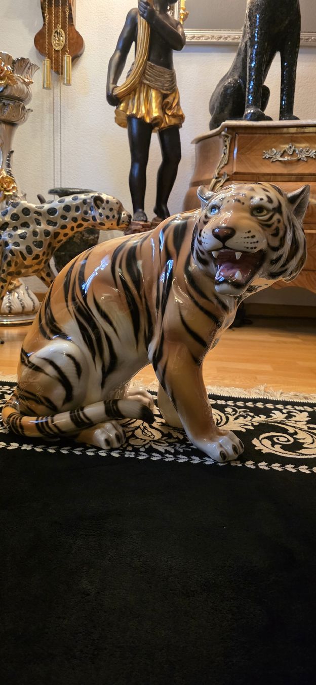 Sculture & Statue: Grosse Vintage Tiger Statue, Keramik – Usato da Kaufdorf venduto da Nati-Nati