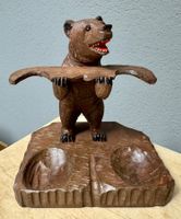 Figur Brienzer Schnitzerei Holz BÄR Pfeifenhalter