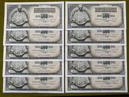 Belgrad 1981 - 10 x 500 Dinar aUNC-UNC - TESLA