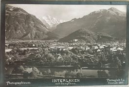 Vintage Photoglob 1897, Fotokarte - Interlaken