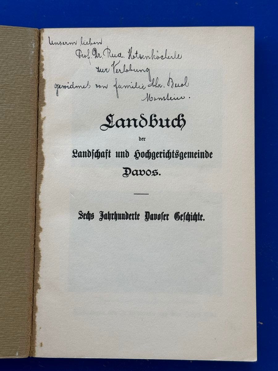 Libri: Landbuch der Landschaft und Hochgerichts-Gemeinde Davos – Usato da Adliswil venduto da buch_und_kunst 1