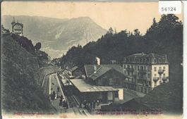 Salvan - La gare et Hotel "Mon Repos"