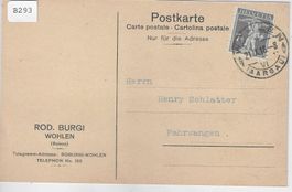 Postkarte 138III Mi. 138xIII Wohlen