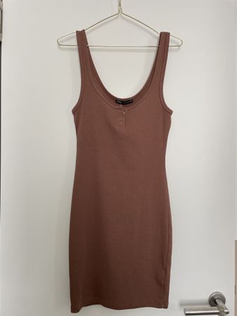 Zara Bodykon Kleid kurz braun (S)