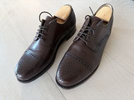 Business-Schuhe braun - Derby Half - Rahmengenäht Gr. 8 1/2
