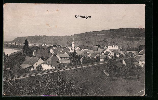 Cartoline postali: AK Döttingen, Teilansicht mit Kirche – Usato da Berlin venduto da bartko-reher