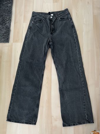 H&M Jeans Weit Schwarz Grösse 38 Neuwertig