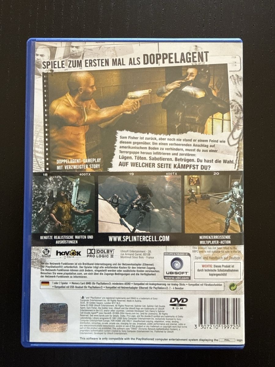 Spiele: Tom Clancy's Splinter Cell Double Agent PS2 Spiel gebraucht – Gebraucht aus Dübendorf von Didi01 2
