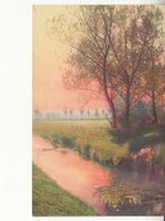 Künstlerkarte Landschaft 1919 mit ST Buchs
