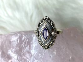 Ring Silber 925 mit lila Stein