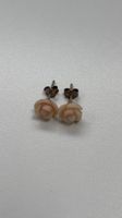 Ohrstecker Rosen aus rosa Korallen und 925 Silber