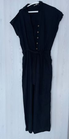Jumpsuit Esprit schwarz Grösse 38 Leinen Viskose