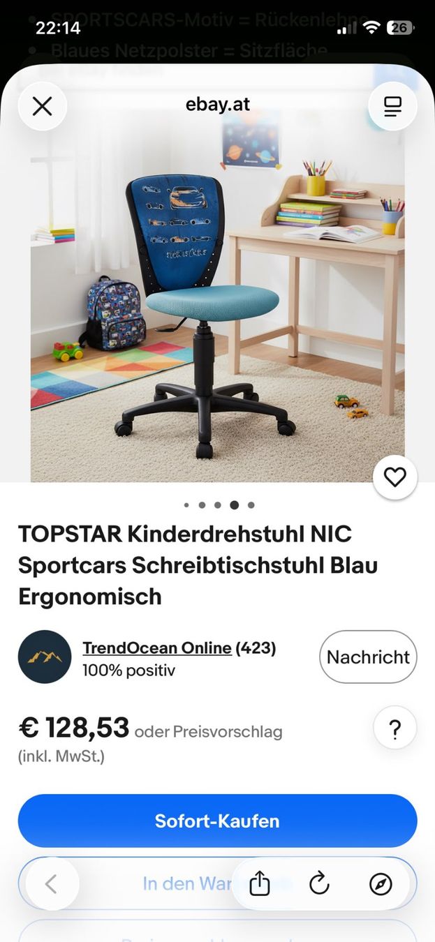 Chaises: Kinderbürostuhl – Neuf avec emballage d'origine à Meilen par lisma29