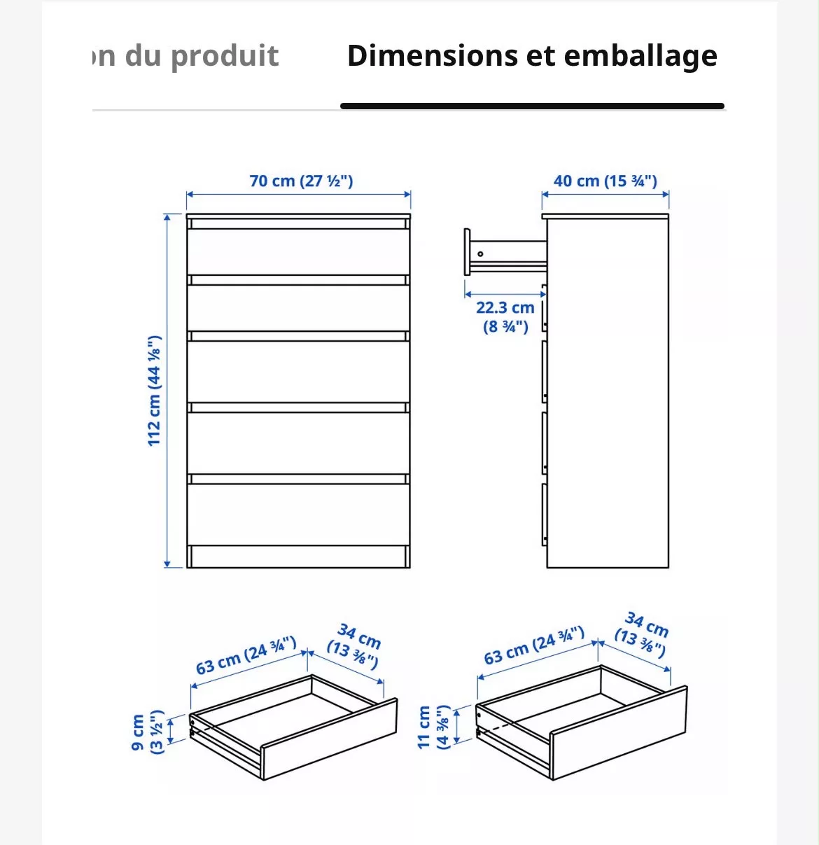 Ikea Cassettiere: Commode Ikea noire – Usato da Genève venduto da que_d5rg 1