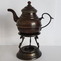 Miniatur Kännchen + Rechaud Antik um 1900