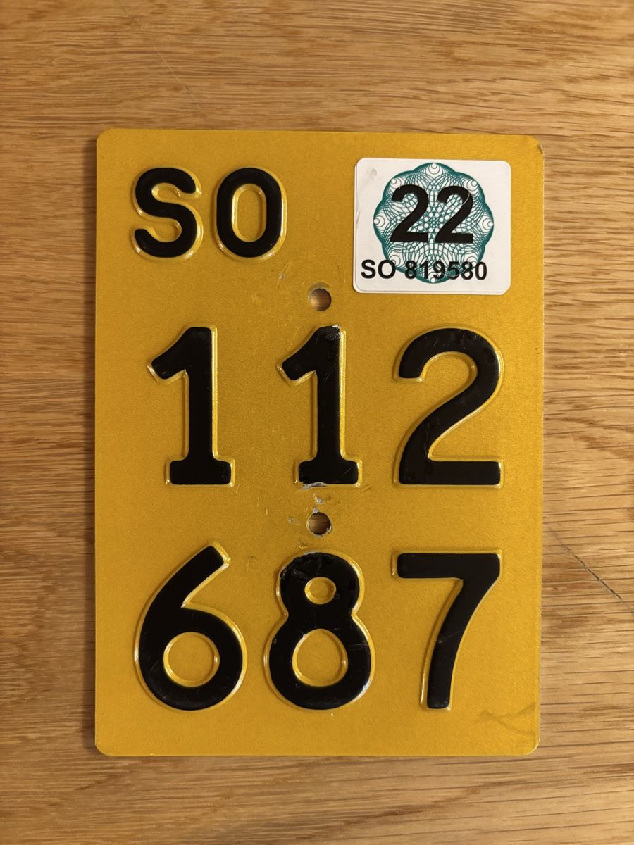 Puch Insegne: Mofanummer Nummernschild Mofa Töffli Solothurn SO 112 687 – Usato da Grosswangen venduto da Jumbo1983
