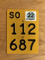 Mofanummer Nummernschild Mofa Töffli Solothurn SO 112 687