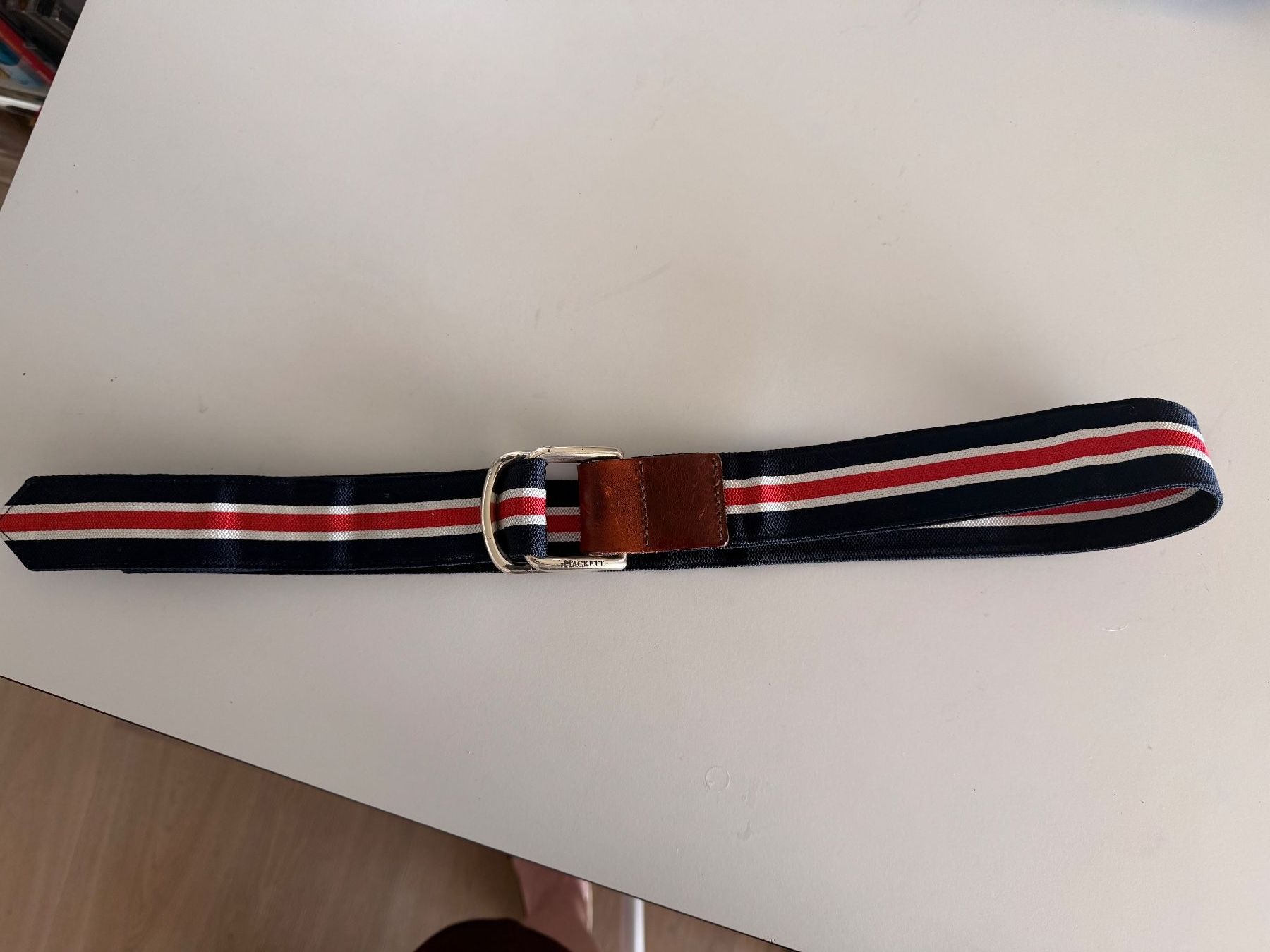 Gürtel: Hackett Gürtel gestreift Leder Textil L 112cm – Gebraucht aus Oberwil b. Zug von hallihallo12 1