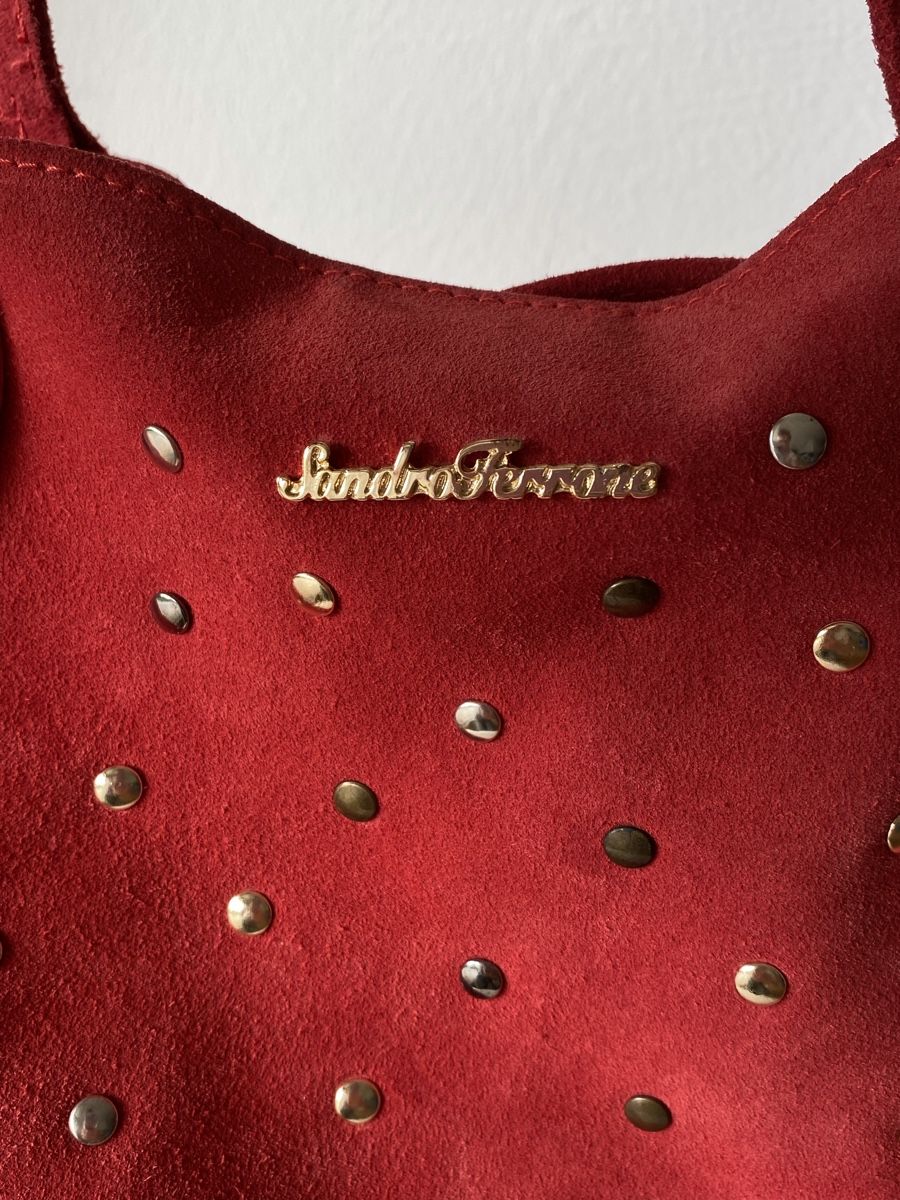 Borse da donna: Sandro Ferrone tote bag, red suede with gold studs! – Usato da Münchringen venduto da loo_b7bd 2