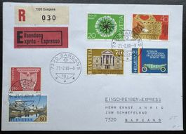 Schweiz Einschreiben Express Brief Sargans 1980 Sondermarken