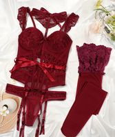 Verfhrerisches Dessous Set, bordeauxrot, Gr. S/M, Neu!