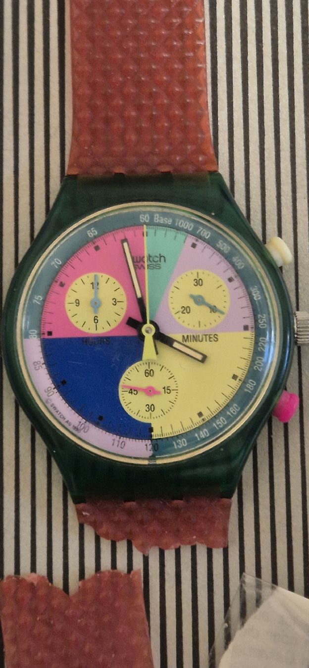 Swatch Orologi: Swatch Chrono Splash Run, 1990 – Difettoso da Genève venduto da BKYB 1