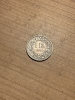 1 Schweizer Franken Silber Münze Jahrgang 1956