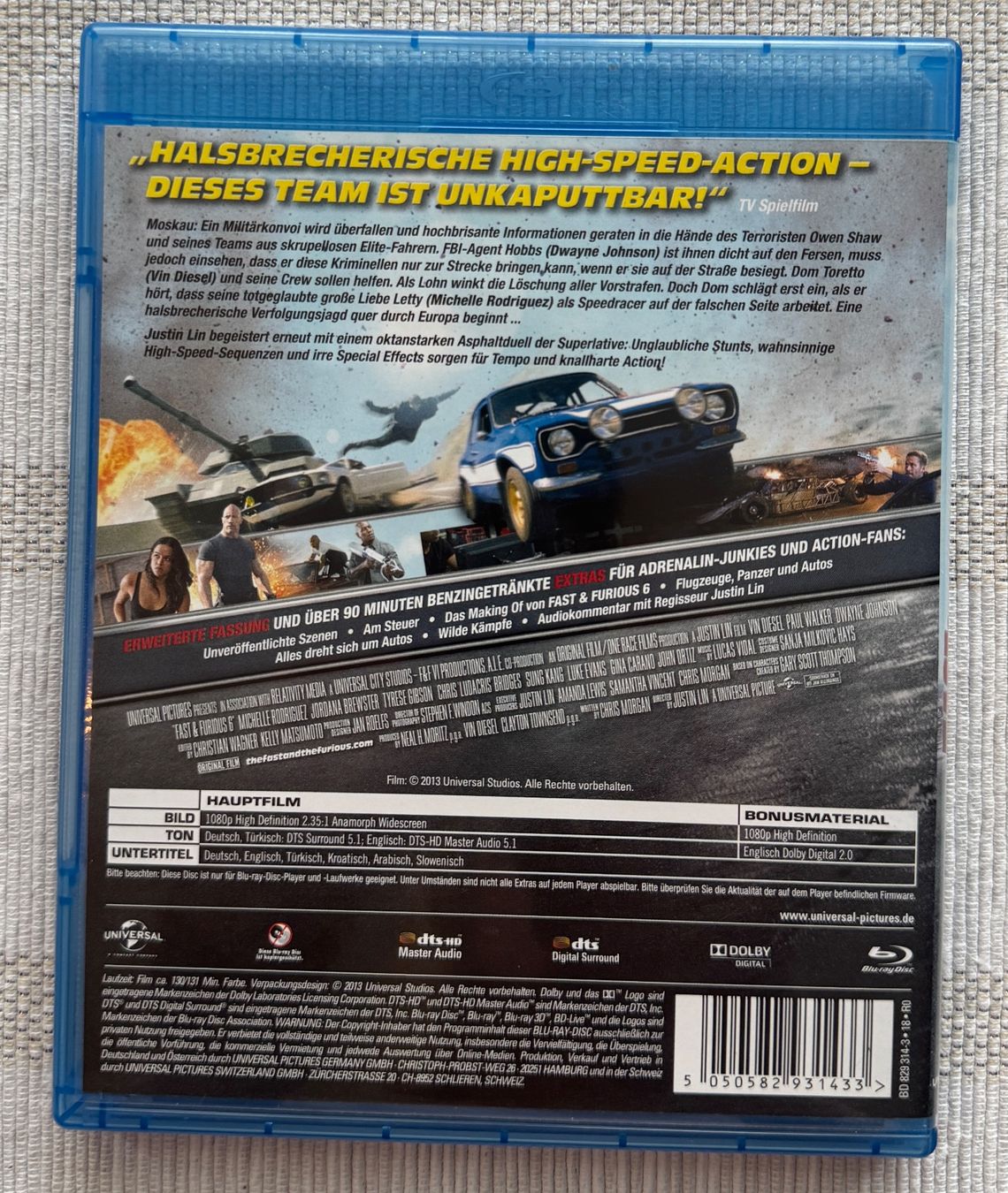 Tutti i DVDs: Fast & Furious 6 [Blu-ray] – Usato da Arbon venduto da drs64 1