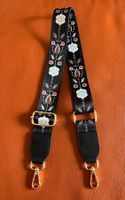 Schulterriemen für Handtaschen (Schwarz mit Blumen)