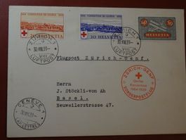 30.VIII.39. SONDERPOSTFLUG ZÜRICH - GENF, SATZBRIEF