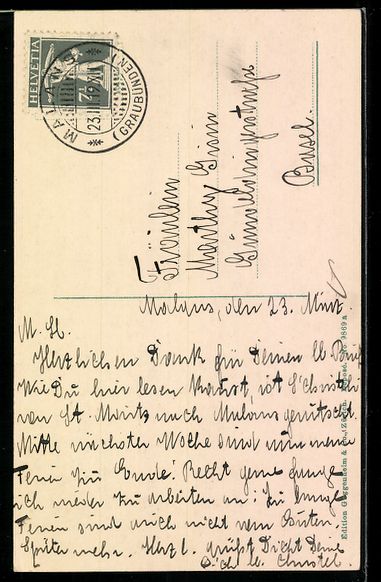 Cartoline postali: Malans, Panorama, Berge im Hintergrund – Usato da Berlin venduto da bartko-reher 1