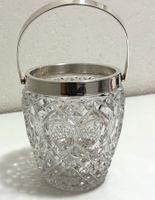 Vintage Eiskübel Kristallglas geschliffen Montur versilbert