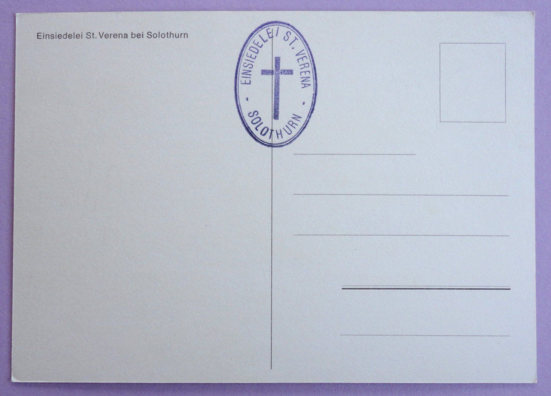 Cartes postales: Einsidelei St. Verena bei Solothurn – D'occasion à Fétigny par Billy2miny 1