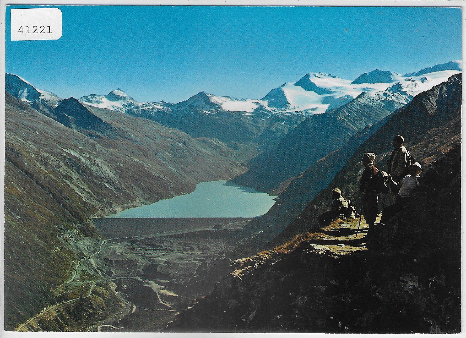 Ansichtskarten: Blick von Plattjen, Saas-Tal - Mattmark Stausee - Monte Moro – Gebraucht aus Ettingen von Kartenplanet
