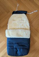Lammfell Kinderwagen Fusssack dunkelblau sehr guter Zustand