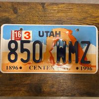 🇺🇸 U.S. Autoschild - Utah 850 WMZ - ORIGINAL