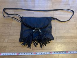 Damen Handtasche schwarz Leder