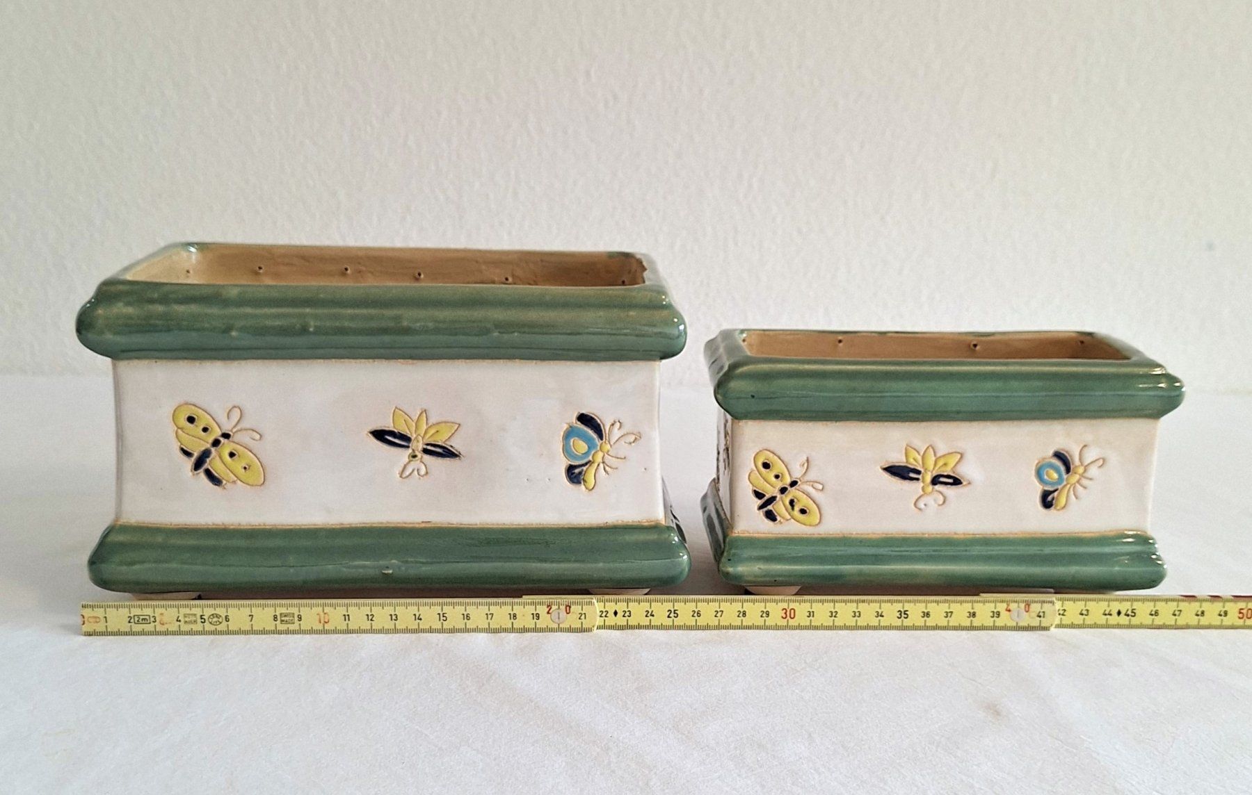 Vasi per fiori: Keramik Blumentopf- Übertopf Set Gummifüsse Schmetterling – Nuovo (secondo la descrizione) da Bergdietikon venduto da Zozo 8